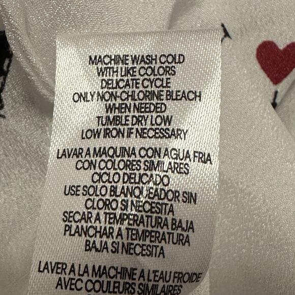 Karl Lagerfeld Paris Women Large Blouse Button Eiffel Tower White - Picture 8 of 11